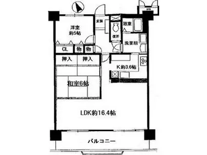 スペリアシティ名南アネックス1(2LDK/6階)の間取り写真