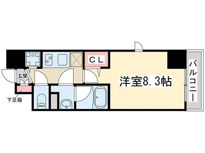 エムディアイジェイ江坂コート(1K/5階)の間取り写真