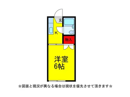 サンパレス成田A棟(1K/2階)の間取り写真