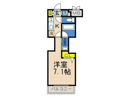 J-CUBE KOBE(1K/8階)の間取り写真