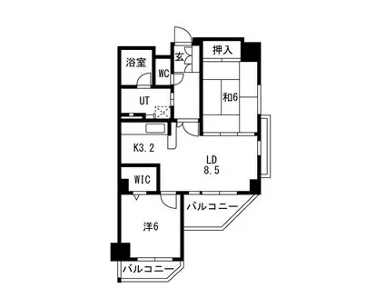 エスリード神戸熊内(2LDK/8階)の間取り写真