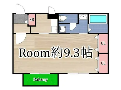 アルテハイム城北Ⅱ(1K/2階)の間取り写真