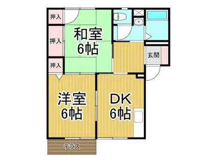 マニャーナ夙川(2DK/1階)の間取り写真