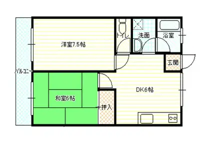 藤田第二マンション(2DK/3階)の間取り写真