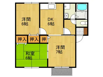 フィオーレカーサII(3DK/1階)の間取り写真