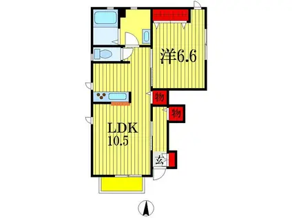 メゾン・ド・クレール(1LDK/1階)の間取り写真