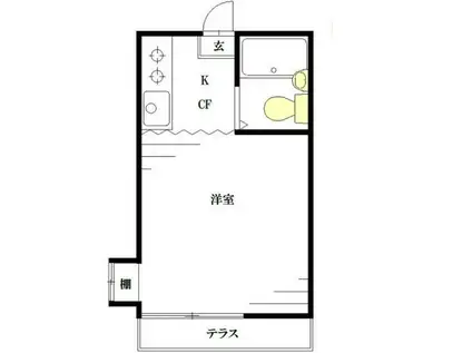 富士越コーポ(1K/1階)の間取り写真