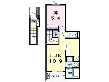 ヴィラキーファM(1LDK/2階)の間取り写真