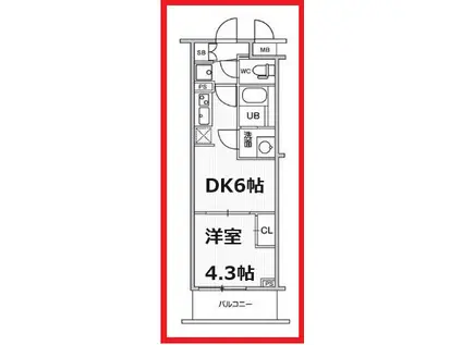 ライムレジデンスヒキフネ(1DK/2階)の間取り写真