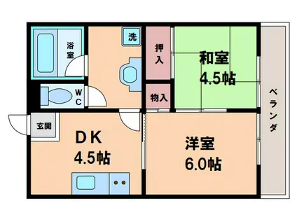 マンション大谷(2DK/2階)の間取り写真