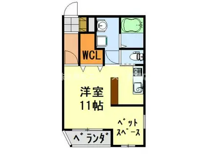 アヴァンセ(ワンルーム/3階)の間取り写真