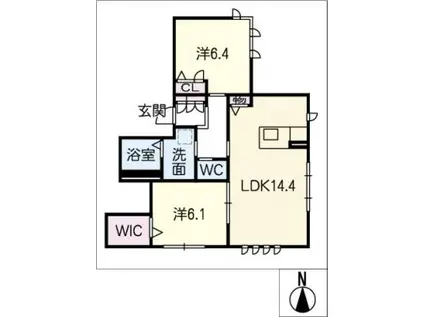 メゾン・ド・スリジェ瑞穂公園(2LDK/1階)の間取り写真
