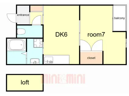 レオンビルII(1DK/5階)の間取り写真
