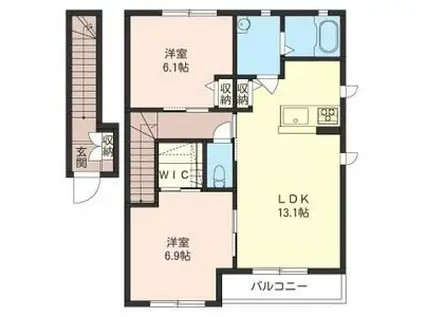 シャーフ・ベルクC(2LDK/2階)の間取り写真