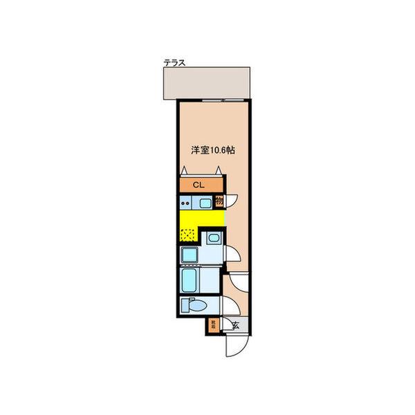 QUADOR今池イースト(ワンルーム/1階)の間取り写真