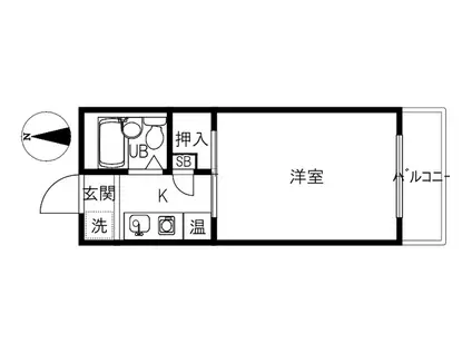 プチグレイス野々市(1K/2階)の間取り写真