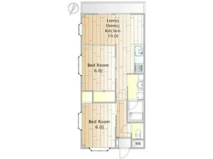 オーキッドハウス(2LDK/2階)の間取り写真