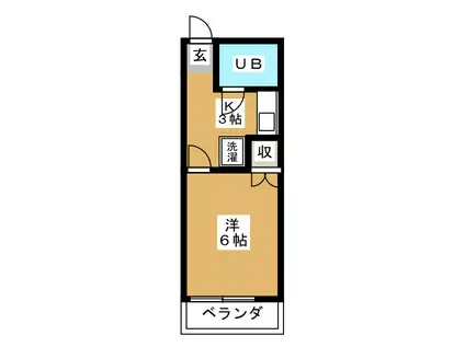 メゾンアップル(1K/2階)の間取り写真