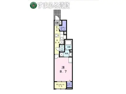 マスコット ハウスII(1K/1階)の間取り写真