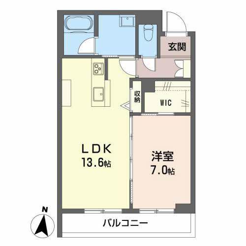 ベレオガーデンズGRACE(1LDK/2階)の間取り写真