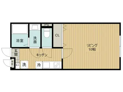 BEAR(1K/1階)の間取り写真