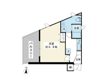 S7 HILLS(1K/4階)の間取り写真
