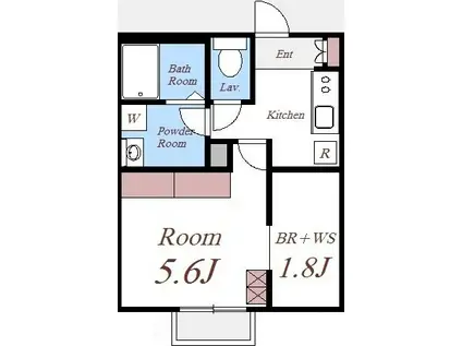 MYSTYLE一ノ割(1SK/1階)の間取り写真