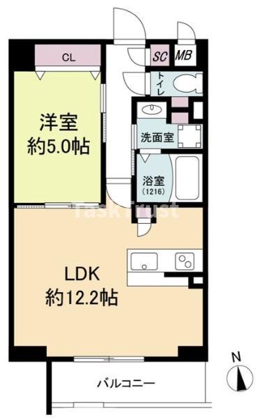 ESTAGEO関目高殿(1LDK/1階)の間取り写真