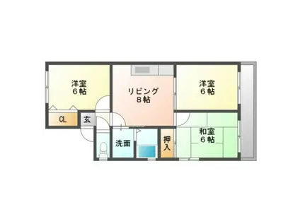セジュール川内(3LDK/2階)の間取り写真