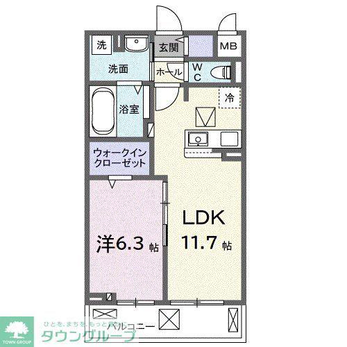 ブランノワレ(1LDK/1階)の間取り写真