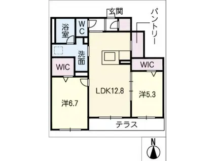 シャーメゾン神戸 B棟(2LDK/1階)の間取り写真