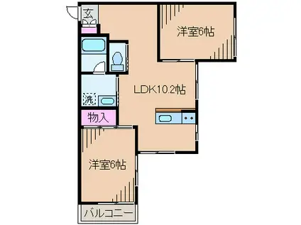 キャッスルコーストIII(2LDK/1階)の間取り写真