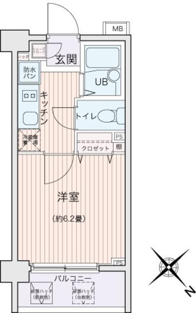 エコロジー都立大学レジデンス(1K/1階)の間取り写真