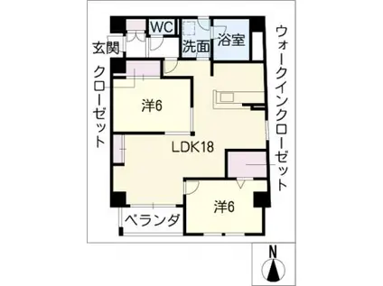 VILLAソフィア(2LDK/6階)の間取り写真