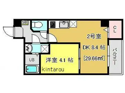 プラージュ東千葉(1LDK/5階)の間取り写真