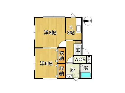 城東ハウス(2K/1階)の間取り写真