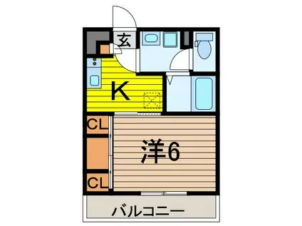 リブリ・さいたま中央(1K/1階)の間取り写真