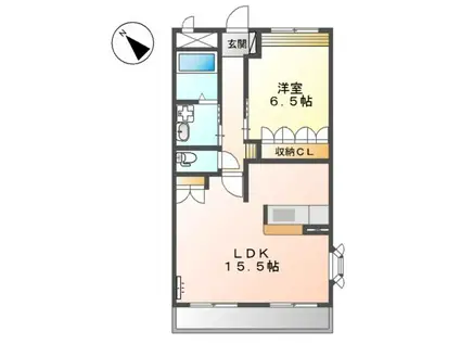 ラウレア(1LDK/2階)の間取り写真