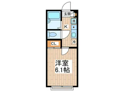 アリビオ調布(1K/1階)の間取り写真