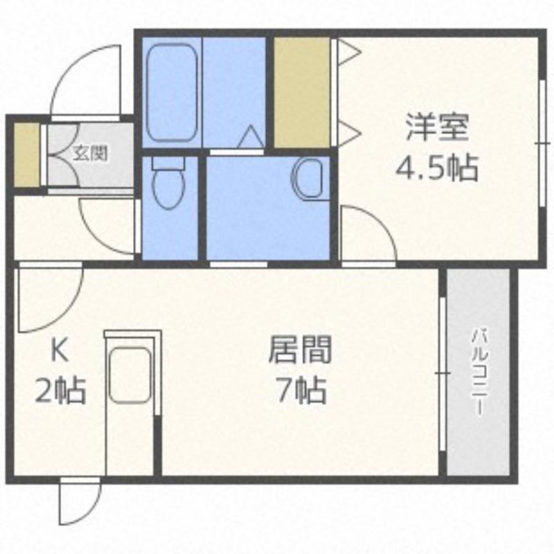 プレミアシティ元町II(1LDK/2階)の間取り写真