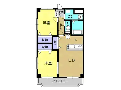 ユーミン・ヒロ(2LDK/6階)の間取り写真