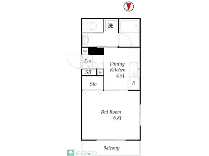 アーサクラスト海老澤(1DK/2階)の間取り写真