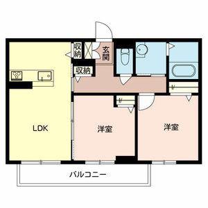 シャーメゾン アイ(2LDK/2階)の間取り写真