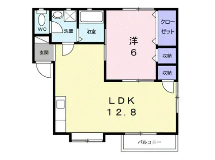 クエストイナバB(1LDK/2階)の間取り写真