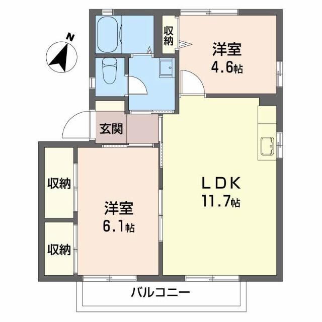 コーポ向日葵(3K/2階)の間取り写真