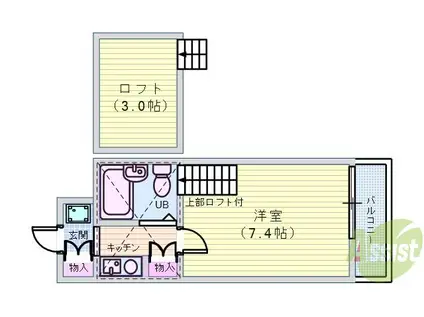 コートアケイシア(1K/1階)の間取り写真