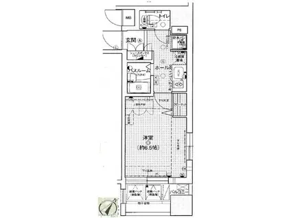 エステムプラザ日本橋(1K/4階)の間取り写真