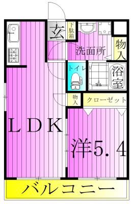 アーバンパーク六町(1LDK/2階)の間取り写真