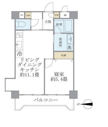 ISM西日暮里(1LDK/2階)の間取り写真