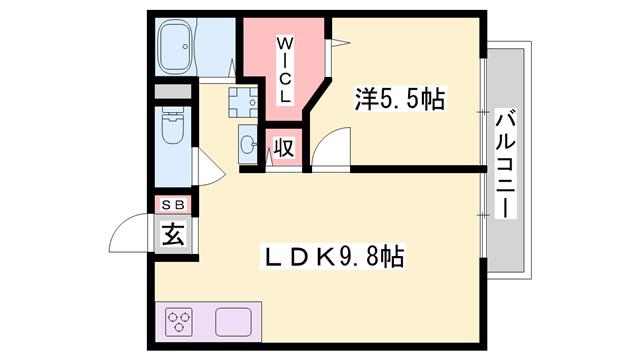 シティー御立(1LDK/2階)の間取り写真